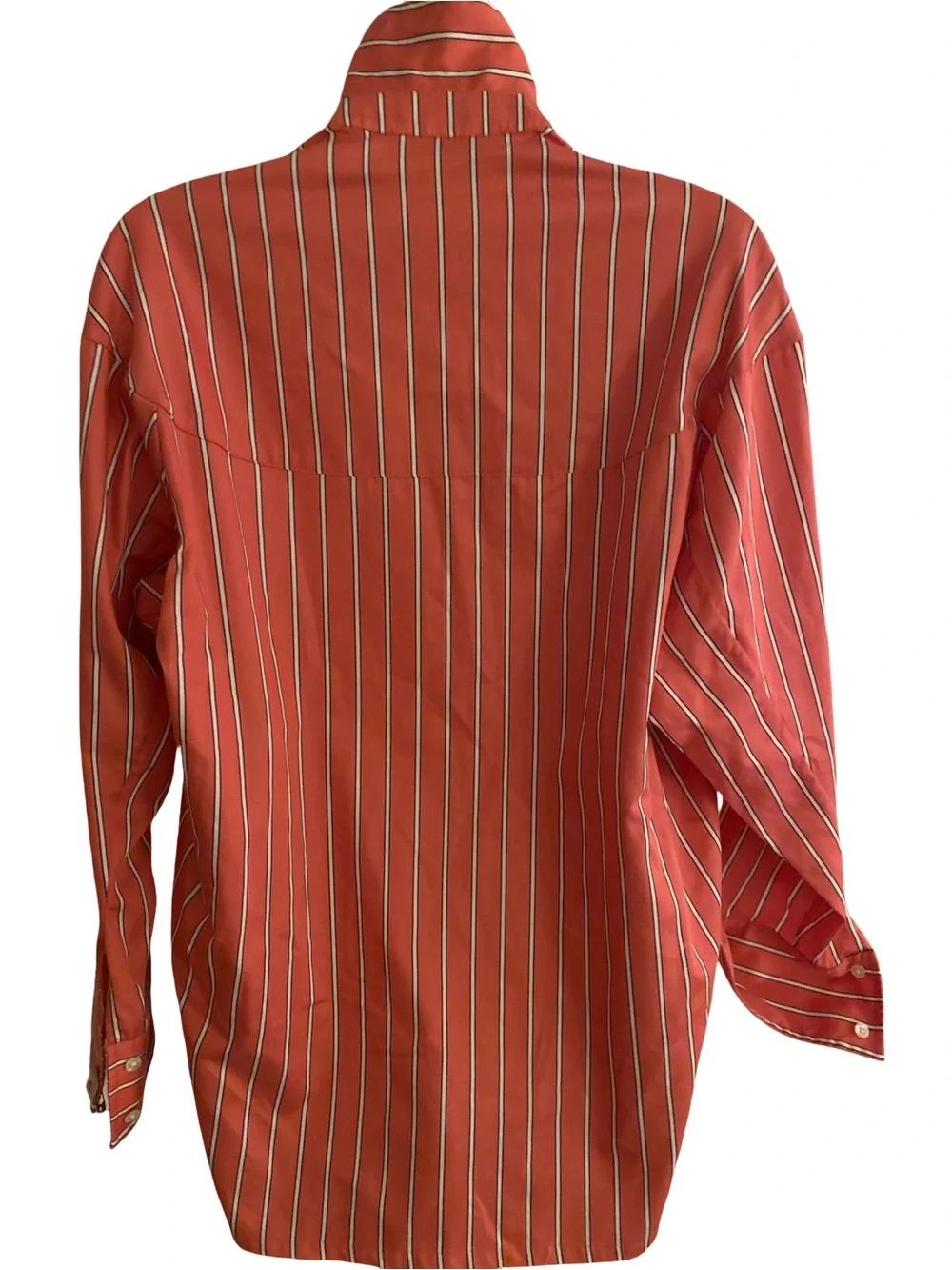 J. McLaughlin Coral and White Striped Shirt-XS cotton NWOT